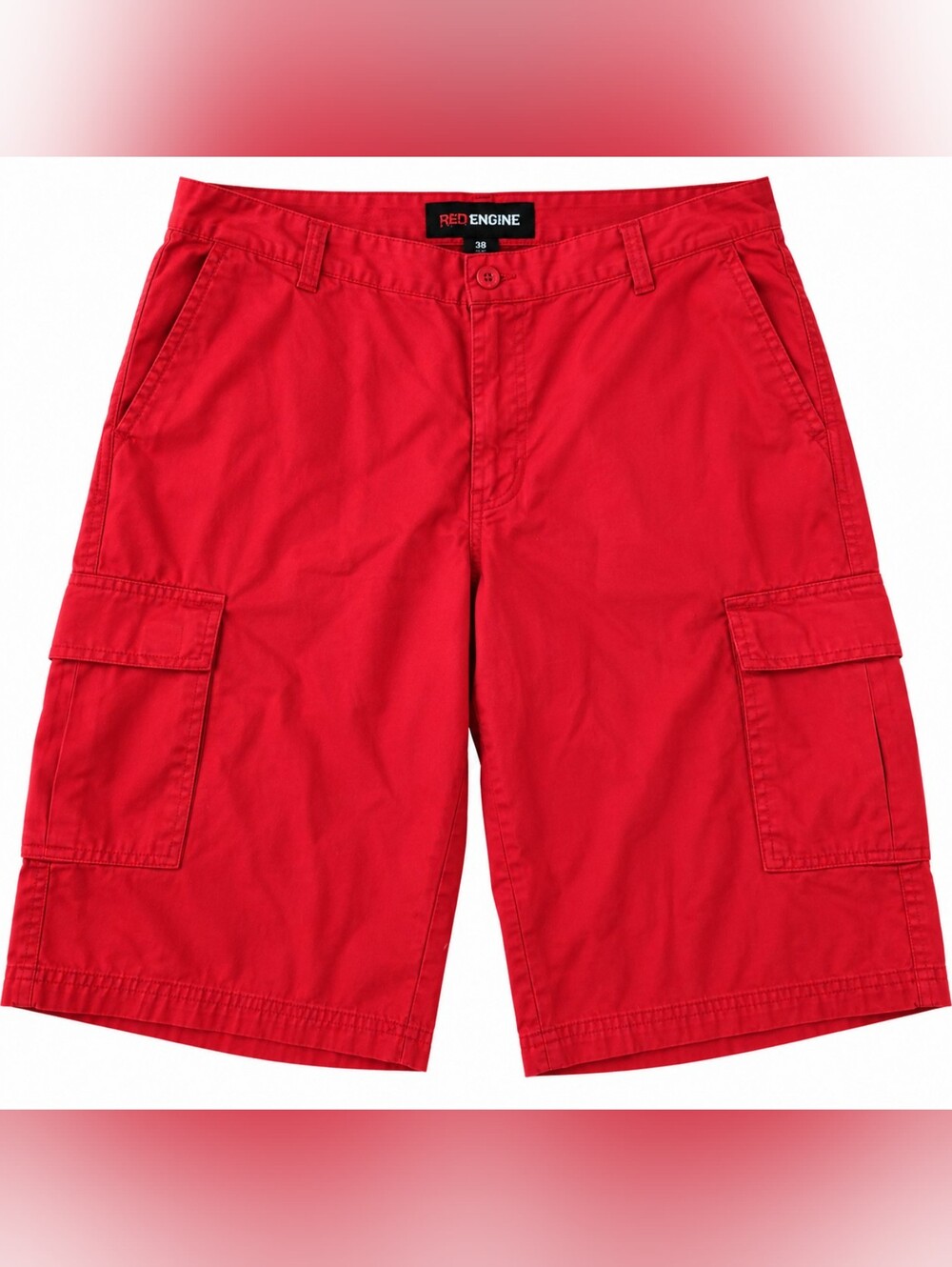 Red Engine Men's Red Cargo Shorts